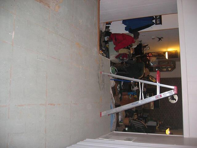 Most of the thinset is scraped smooth